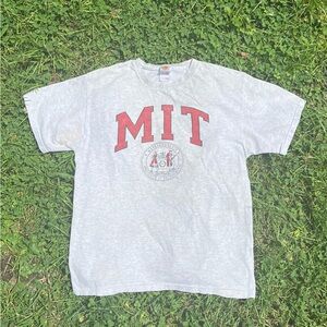 SOLD - MIT White T-Shirt Large Fruit of the Loom Spell Out